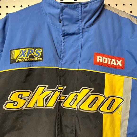 Ski-doo BRP Snowmobile  zip up jacket Blue and Yellow Mens size Medium - Picture 2 of 5